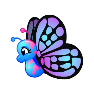 Neon Splash Cute Butterfly